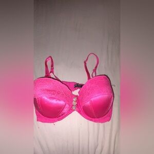 Vibrant Pink Lace Push-Up Bra